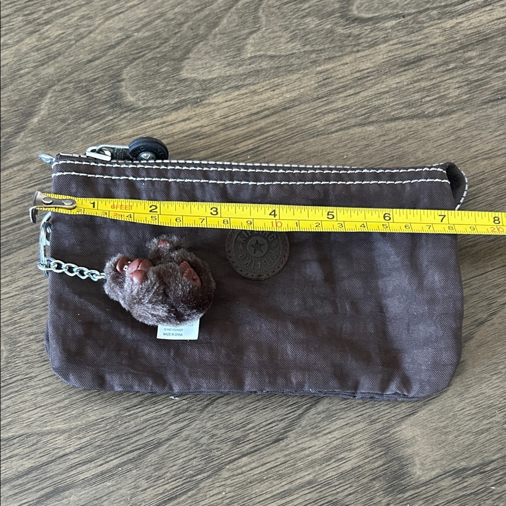 Kipling Brown Pouch with Monkey Keychain - Picture 8 of 9